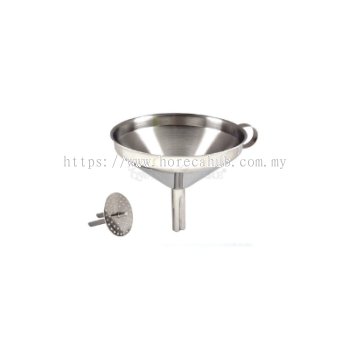 QWARE STAINLESS STEEL FUNNEL WITH STRAINER 196211 13CM