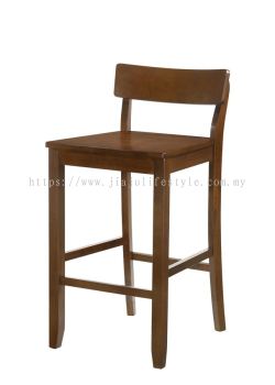 29 INCH WOODEN BAR STOOL - BROWN
