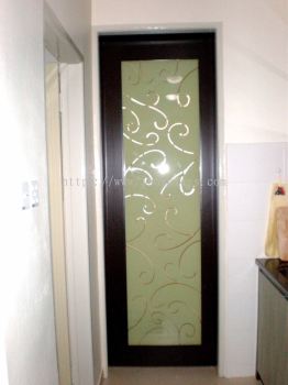 Frame Sandblasted Glass Door