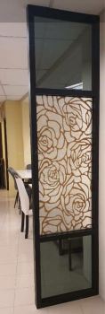 Glass Partition with Sandblasted Designs