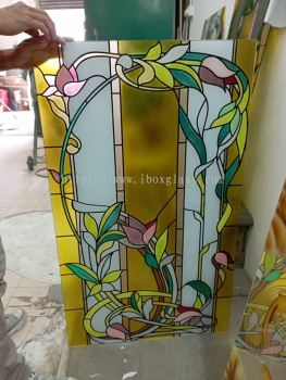 Stained Glass Design on Flat Plain Glass