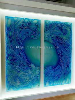 Fused Glass + Sandblasted Arts Painting