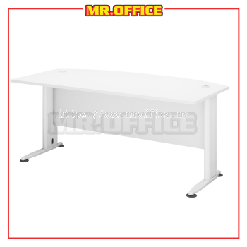 MR OFFICE :H-SERIES 6FT CURVE-FRONT METAL J-LEG EXECUTIVE TABLE