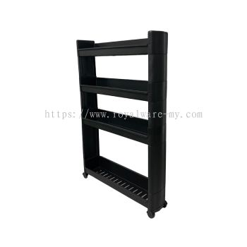 PP0507/4 4 Tier Stackable Slim Shelf w/Wheels