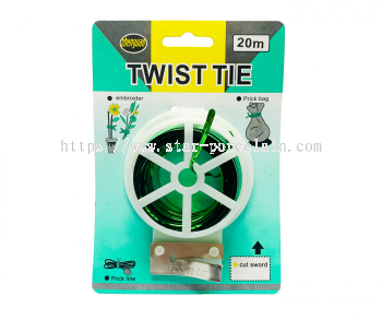 GREEN 20M TWIST TIE