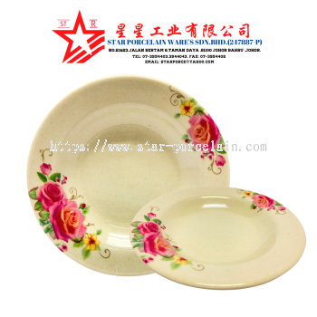 ROUND SOUP PLATE  (PINK ROSE)