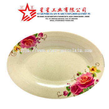 OVAL PLATE  (PINK ROSE)
