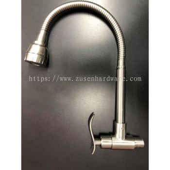 VEE W.MOUNT S/STEEL SINK TAP (FLEXIBLE ARM)-VWSS722