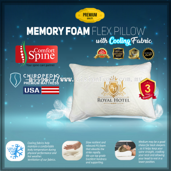 Memory Foam FLEX Pillow with Cooling Fabric & Neck Support comfortable for neck pain bantal premium