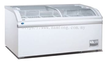 Curved Glass Display Chest Freezer