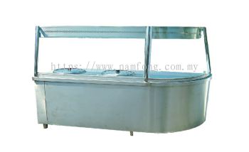 Fried Chicken Warmer Counter C/W Rice Warmer &"D" Shape Showcase