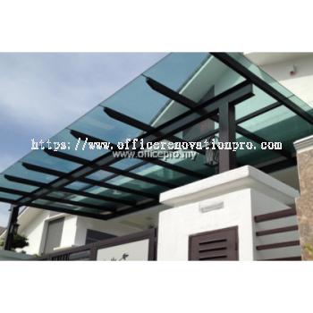 10.38mm Laminated/IR Glass With Pergola Stand | Glass Contractor Puchong