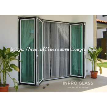 IPGFD-6 MULTIPOINT GLASS FOLDING DOOR WITH 6MM TEMPERED GLASS