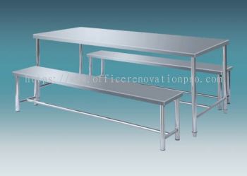 IPSSCT-02 STAINLESS STEEL CANTEEN TABLE AND SITTING BENCHES (6FT)