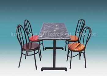 IPDTS-02 STONE GRAIN FIBREGLASS TABLE & CHAIR FOR RESTAURANT (1 SET)