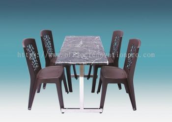 IPDTS-03 STONE GRAIN FIBREGLASS TABLE & CHAIR FOR RESTAURANT (1 SET)