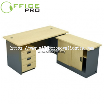 SET 6FT Executive Table c/w Side Cabinet & Mobile Pedestal 3D | Office Table PJ IPGT180A