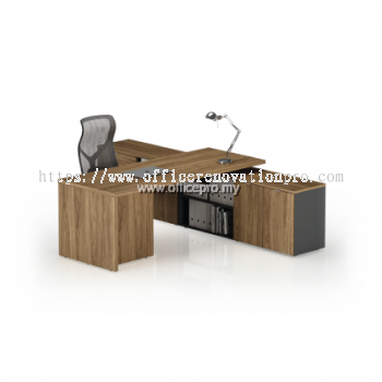 Director Table L Profuse Director Table With Side Cabinet | Office Table IPPDT-06