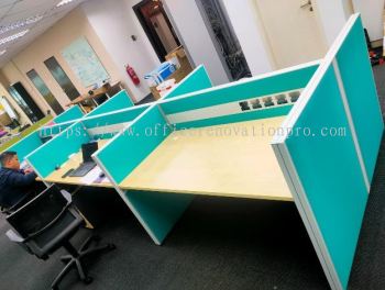 Office Furniture Kelana Jaya Office Workstation Table Cluster Of 6 Seater | Office Cubicle | Office 