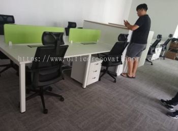 Office Furniture CIMB HUB Office Workstation Table Cluster Of 4 Seater | Office Cubicle | Office Par