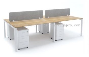 Office Workstation Table Cluster Of 4 Seater | Workstation Office Panel | Office Divider | N Series Set (Rectangular Type) | Office Cubicle | Office Partition Bukit Tinggi IPWT4-N16