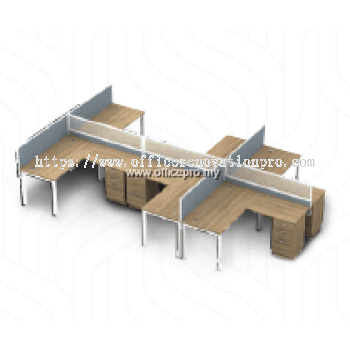 IP18-SL-6 Office Workstation Cluster Of 6 Seater | Office Cubicle | Office Partition Setia Alam