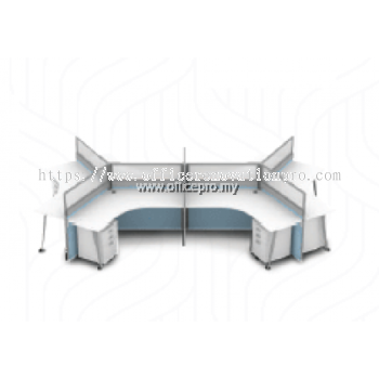 IP30-VIY-6 Office Workstation Cluster Of 6 Seater | Office Cubicle | Office Partition Setia Alam