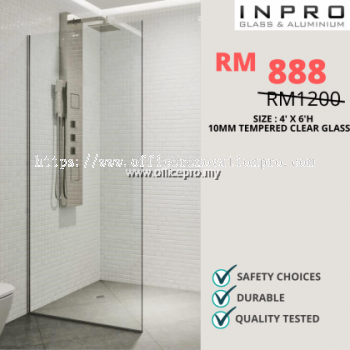 IPSS-8 Shower Screen Set With 10mm Tempered Glass | Glass Contractor Sunway