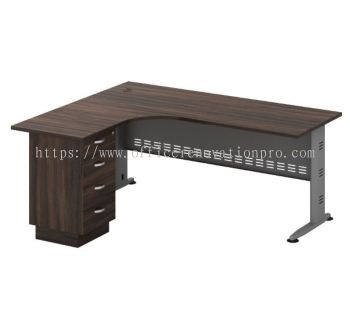  5ft Office Table | L-Shape Executive Table With Fixed Pedestal 4 Drawer IPQL-4D