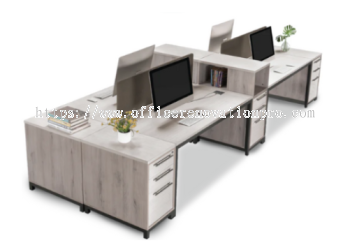 Standard Table | Workstation Office Cluster of 4 Seater | Office Cubicle Bukit Tinggi MX3 1470