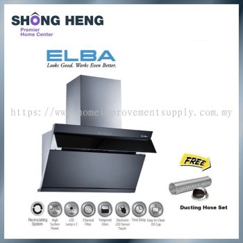 ELBA ETERNO EH-E9121ST Cooker Hood 1400mhr Turbo Clean Recirculating System Charcoal (BLACK) + FREEG