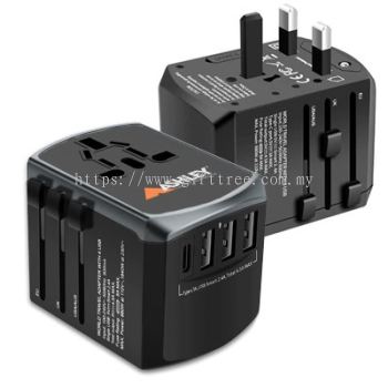 SWIFT Travel Adapter Triple USB and Type-C Charger - AT 164