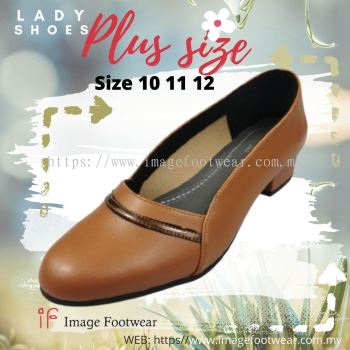 PlusSize Women 1.5 inch Heel Shoes- PS-71273 ALMOND Colour