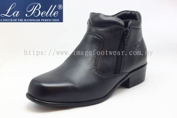 LA BELLE Full Leather Ladies Boots- LL-6388- BLACK Colour