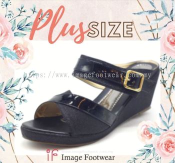 PlusSize Women 2.5 inch Wedges- PS-618-21 BLACK Colour