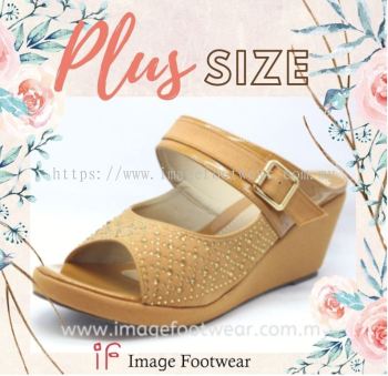 PlusSize Women 2.5 inch Wedges- PS-6188-6- TAN Colour