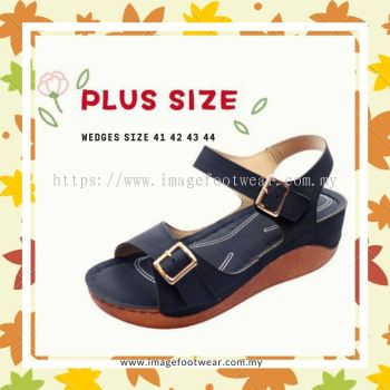 PlusSize Women 2 inch Sandals- PS-880-2 BLACK Colour