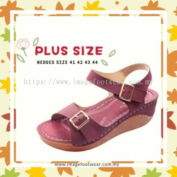 PlusSize Women 2 inch Sandals- PS-880-2 MAROON Colour