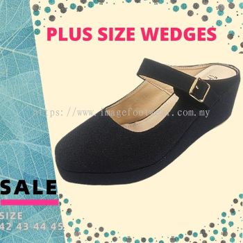 PlusSize Women 2.5 inch Wedges- PS-999-16(B)- BLACK Colour