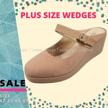 PlusSize Women 2.5 inch Wedges- PS-999-16(B)- APRICOT Colour