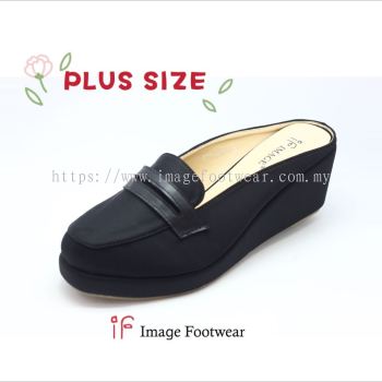 PlusSize Women 2.5 inch Wedges- PS-999(B)- BLACK Colour