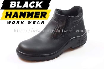 BLACK HAMMER Low Cut Zip On Men Safety Shoes BH2885 -BLACK Colour