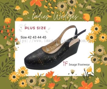 PlusSize Women 2.5 inch Wedges -PS-2023-3- BLACK Colour