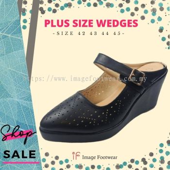 PlusSize Women 2.5 inch Wedges -PS-2023-4- BLACK Colour