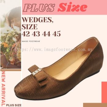 PlusSize Women 2 inch Wedges Shoes- PS-2218-21 BROWN Colour