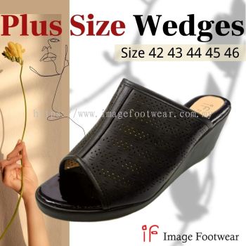 PlusSize Women 2.5 inch Wedges- PS-836-38 BLACK Colour