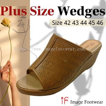 PlusSize Women 2.5 inch Wedges- PS-836-38 KHAKI Colour