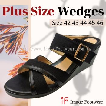 PlusSize Women 2.5 inch Wedges- PS-836-68 BLACK Colour