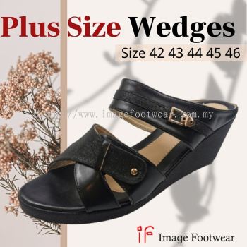 PlusSize Women 2.5 inch Wedges- PS-836-37 BLACK Colour