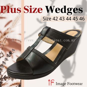 PlusSize Women 2.5 inch Wedges- PS-836-36 BLACK Colour